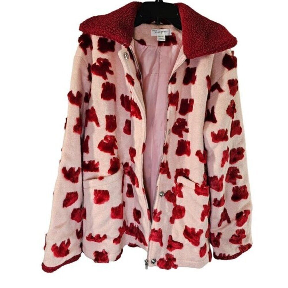 Glamorous Pink Abstract Coat - Picture 3 of 9